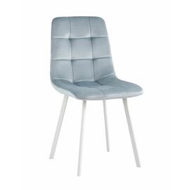 Стул Chilly велюр серо-голубой белые ножки | Интернет магазин мебели и декора LifeDekor