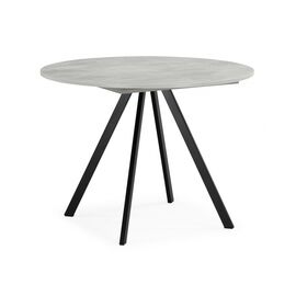 Стол деревянный Карпер 90(120) бетон метрополитан / черный матовый | Интернет магазин мебели и декора LifeDekor