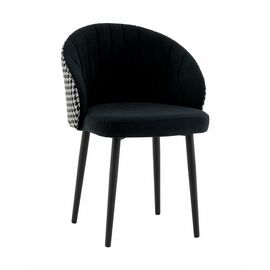 Стул Пасаденика велюр черный, спинка гусиная лапка | Интернет магазин мебели и декора LifeDekor