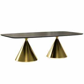 Стол овальный AXIS 200, шпон / опора золото | Интернет магазин мебели и декора LifeDekor