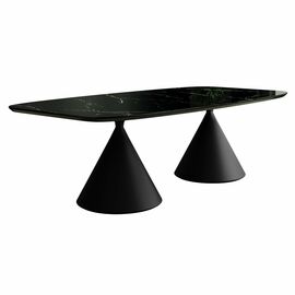 Стол овальный AXIS 230, керамика глянцевая, черная | Интернет магазин мебели и декора LifeDekor