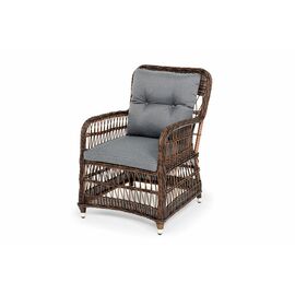 "Цесена" кресло плетеное из искусственного ротанга, цвет коричневый | Интернет магазин мебели и декора LifeDekor