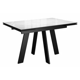 Стол DikLine SKM110 Керамика Carrara Gloss (мрамор глянец белый)/подстолье черное/опоры черные | Интернет магазин мебели и декора LifeDekor