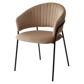 Стул ГЕММА, цвет H-65 Капучино, велюр / черный каркас М-City | Интернет магазин мебели и декора LifeDekor