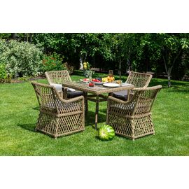 "Айриш" обеденная группа плетеная на 4 персоны, цвет соломенный | Интернет магазин мебели и декора LifeDekor