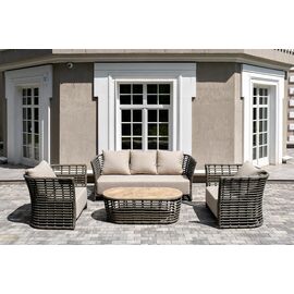 "Валенсия" лаунж-зона из искусственного ротанга, цвет серый | Интернет магазин мебели и декора LifeDekor