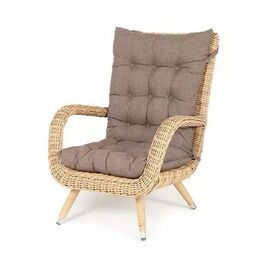 "Толедо" кресло плетеное с подушками, цвет соломенный | Интернет магазин мебели и декора LifeDekor