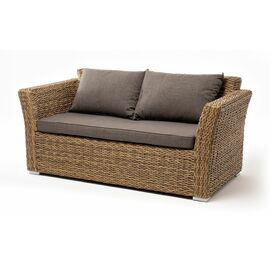 "Капучино" диван из искусственного ротанга (гиацинт) двухместный, цвет соломенный | Интернет магазин мебели и декора LifeDekor
