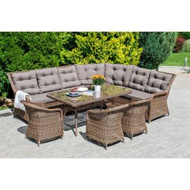 "Базелла" обеденная группа из искусственного ротанга, цвет коричневый | Интернет магазин мебели и декора LifeDekor