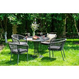 "Диего" обеденная группа на 4 персоны со стульями "Марсель", столешница "серый гранит" | Интернет магазин мебели и декора LifeDekor