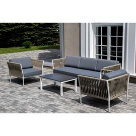 "Касабланка" лаунж-зона плетеная из роупа 5-местная, цвет бежевый | Интернет магазин мебели и декора LifeDekor