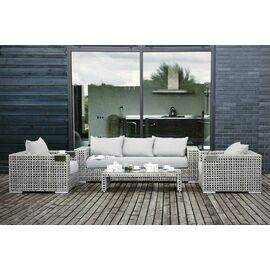 "Тито" лаунж-зона из искусственного ротанга, цвет серый | Интернет магазин мебели и декора LifeDekor