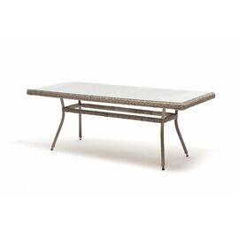 "Латте" плетеный стол из искусственного ротанга 200х90см, цвет бежевый | Интернет магазин мебели и декора LifeDekor