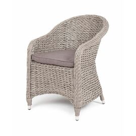 "Равенна" плетеное кресло из искусственного ротанга (гиацинт), цвет серый | Интернет магазин мебели и декора LifeDekor