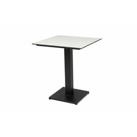 "Каффе" интерьерный стол из HPL квадратный 75х75см, цвет молочный, подстолье черное чугун | Интернет магазин мебели и декора LifeDekor
