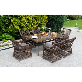 "Латте" обеденная группа плетеная, цвет коричневый | Интернет магазин мебели и декора LifeDekor