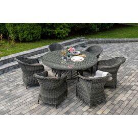 "Эспрессо–150 R" обеденная группа плетеная, цвет графит | Интернет магазин мебели и декора LifeDekor