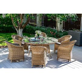 "Эспрессо–150 R" обеденная группа плетеная, цвет соломенный | Интернет магазин мебели и декора LifeDekor