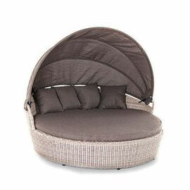 "Стильяно" плетеная кровать круглая, цвет бежевый | Интернет магазин мебели и декора LifeDekor