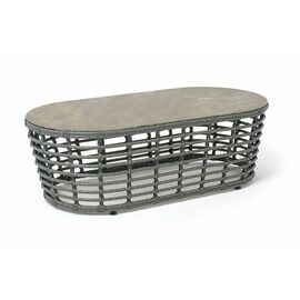 "Валенсия" журнальный столик из искусственного ротанга, цвет серый | Интернет магазин мебели и декора LifeDekor