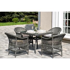 "Сицилия" обеденная группа плетеная, цвет графит | Интернет магазин мебели и декора LifeDekor