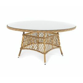 "Эспрессо" плетеный круглый стол, диаметр 150 см, цвет соломенный | Интернет магазин мебели и декора LifeDekor