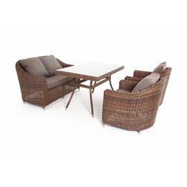 "Кон Панна" обеденная группа плетеная, цвет коричневый | Интернет магазин мебели и декора LifeDekor