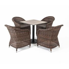 "Каффе" обеденная группа на 4 персоны, стулья коричневые | Интернет магазин мебели и декора LifeDekor