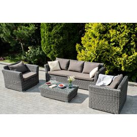 "Капучино" лаунж-зона из искусственного ротанга, цвет графит | Интернет магазин мебели и декора LifeDekor