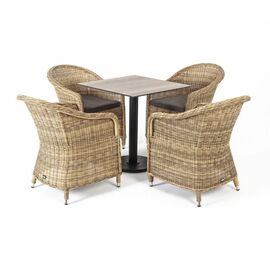 "Каффе" обеденная группа на 4 персоны, стулья соломенные | Интернет магазин мебели и декора LifeDekor