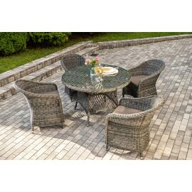 "Эспрессо–118 R" обеденная группа плетеная, цвет графит | Интернет магазин мебели и декора LifeDekor