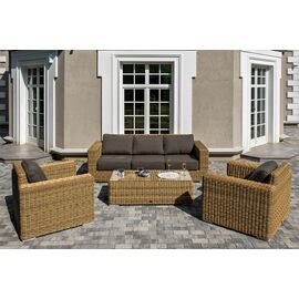 "Боно" лаунж-зона из искусственного ротанга, цвет соломенный | Интернет магазин мебели и декора LifeDekor