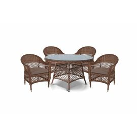"Эспрессо–120 S" обеденная группа плетеная, цвет коричневый | Интернет магазин мебели и декора LifeDekor