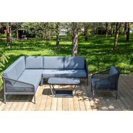 "Канны" модульная угловая лаунж-зона из роупа (веревки), цвет темно-серый | Интернет магазин мебели и декора LifeDekor