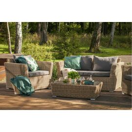 "Капучино Сингл" лаунж-зона из искусственного ротанга, цвет соломенный | Интернет магазин мебели и декора LifeDekor