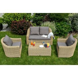 "Кон Панна" лаунж-зона из искусственного ротанга, цвет соломенный | Интернет магазин мебели и декора LifeDekor