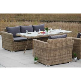 "Моккачино" обеденная группа из искусственного ротанга, цвет соломенный | Интернет магазин мебели и декора LifeDekor