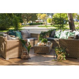 "Капучино Дабл" лаунж-зона из искусственного ротанга, цвет соломенный | Интернет магазин мебели и декора LifeDekor