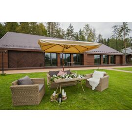 "Аффогато" обеденная группа из искусственного ротанга, цвет соломенный | Интернет магазин мебели и декора LifeDekor