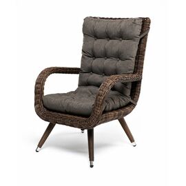 "Толедо" кресло плетеное с подушками, цвет коричневый | Интернет магазин мебели и декора LifeDekor