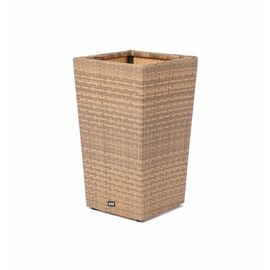 "Капучино" кашпо для цветов плетеное из искусственного ротанга, цвет соломенный | Интернет магазин мебели и декора LifeDekor