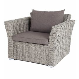 "Капучино" кресло из искусственного ротанга (гиацинт), цвет серый | Интернет магазин мебели и декора LifeDekor