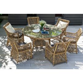 "Эспрессо–150 L" обеденная группа плетеная, цвет соломенный | Интернет магазин мебели и декора LifeDekor