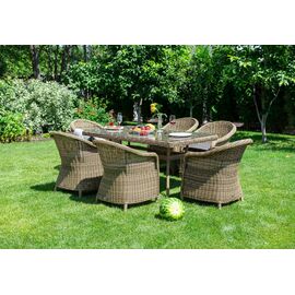 "Эспрессо" обеденная группа плетеная, цвет соломенный | Интернет магазин мебели и декора LifeDekor