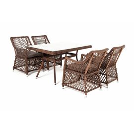 "Латте–140 L" обеденная группа плетеная, цвет коричневый | Интернет магазин мебели и декора LifeDekor