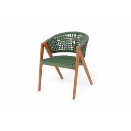 "Амстердам" стул плетеный из роупа, каркас алюминий, роуп зеленый круглый, ткань зеленая | Интернет магазин мебели и декора LifeDekor