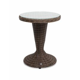 "Леванте" стол круглый из искусственного ротанга, цвет коричневый | Интернет магазин мебели и декора LifeDekor