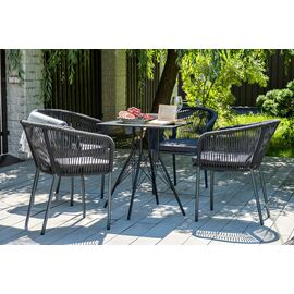 "Форли" обеденная группа на 4 персоны, квадратный стол, цвет "серый гранит" | Интернет магазин мебели и декора LifeDekor