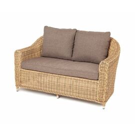 "Кон Панна" диван из искусственного ротанга двухместный, цвет соломенный | Интернет магазин мебели и декора LifeDekor