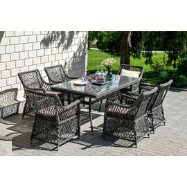 "Латте" обеденная группа плетеная, цвет графит | Интернет магазин мебели и декора LifeDekor